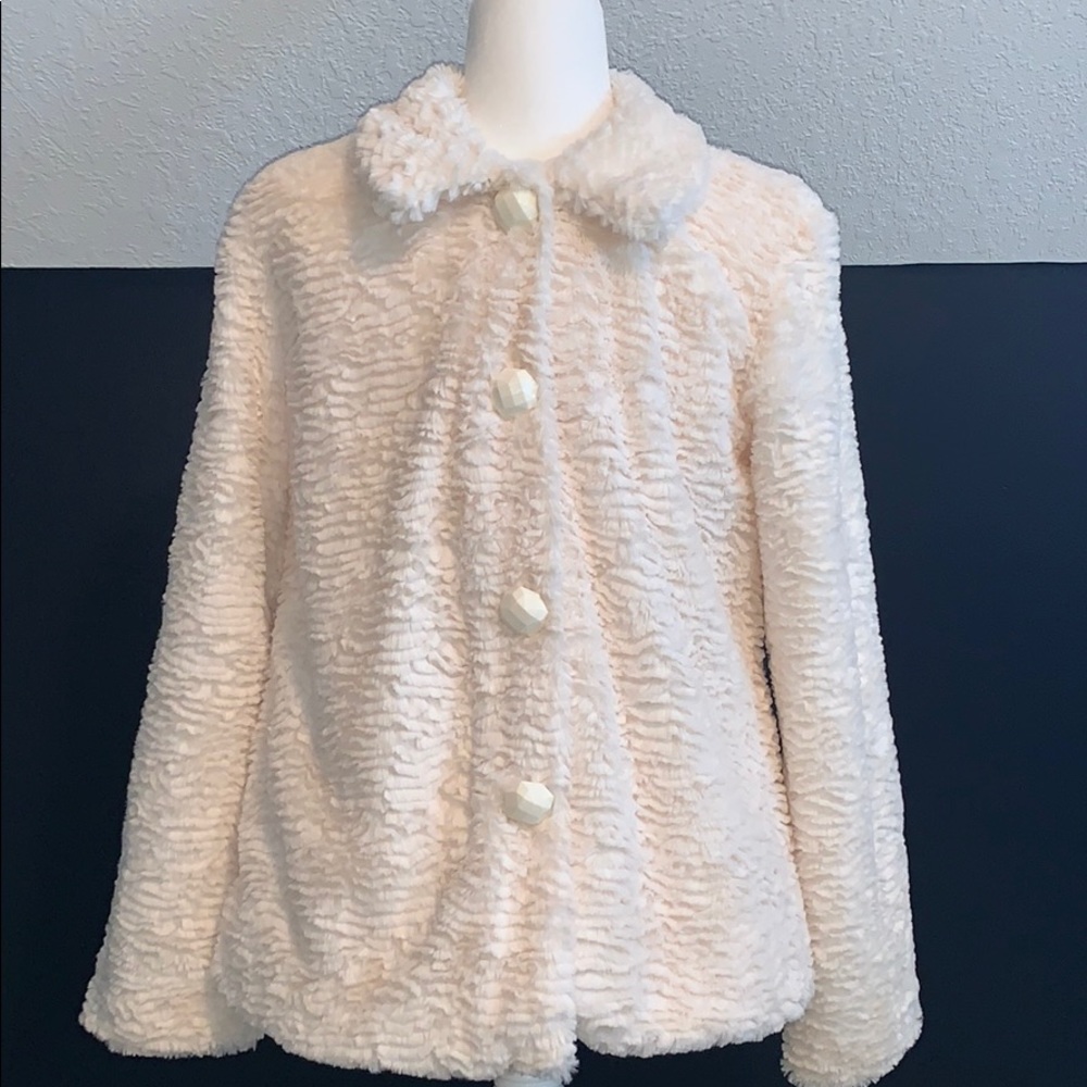 Winter white chenille fabric coat